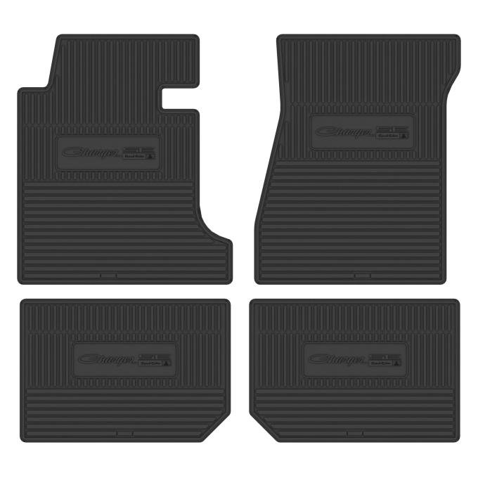 Legendary Auto Interiors 69-70 Dodge 'Charger SE' Floor Mats w/ Manual Transmission - Black FMCX0007002001
