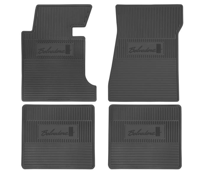 Legendary Auto Interiors 65 Plymouth 'Belvedere II' Floor Mats w/ Manual Transmission - Black FMCR0021002001