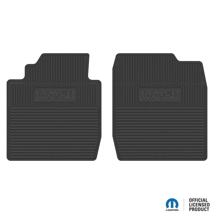 Legendary Auto Interiors 77-80 Dodge Power Wagon Truck Vinyl Floormats w/ Power Wagon Logo - Black FMDT0061080001