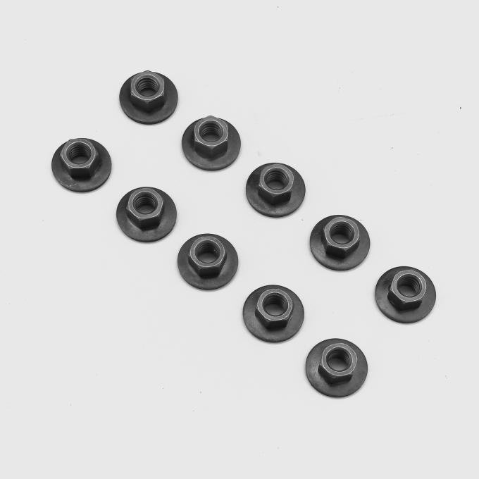 Detroit Muscle Technologies Mopar B Body 70 Roadrunner GTX Front Rubber Bumper Guards "Eyebrows" Nuts 10pc CHR6025011-10