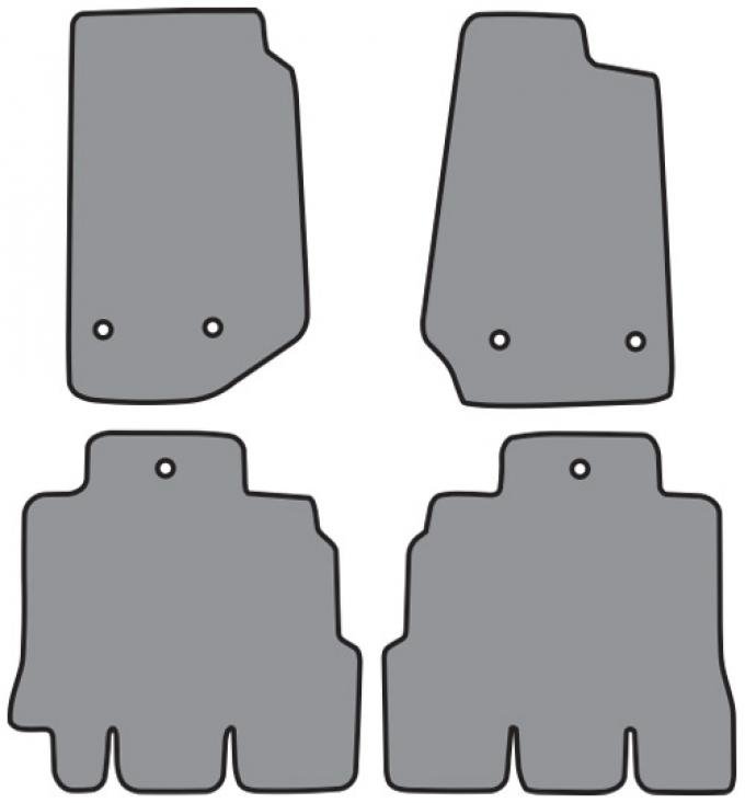 ACC 2011-2013 Jeep Wrangler Unlimited Floor Mat 4DR 4pc (P639 P639R) Cutpile