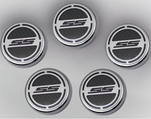 2010-2015 Camaro - Engine Fluid Cap Covers 'SS' Style (Automatic) 5Pc - CHOOSE COLOR 103074