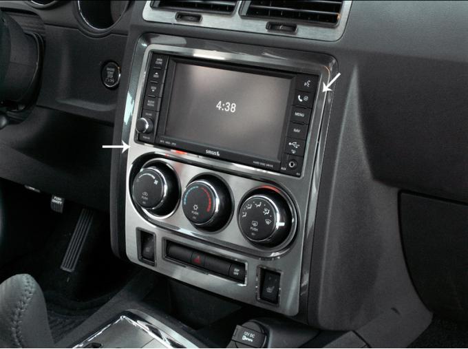 American Car Craft 2008-2014 Dodge Challenger Dash Trim Plate Satin Center w/Seat Warmer Buttons 151019
