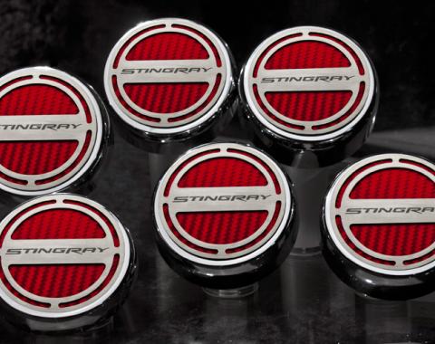 2014-2019 Z06/Z51/C7 Stingray- Fluid Cap Covers w/Etched 'Stingray' 6Pc - Manual Transmission 053020