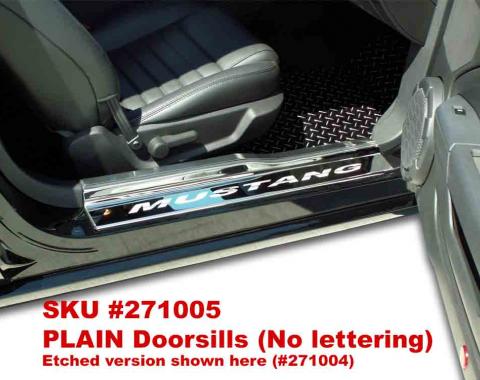 American Car Craft Doorsills Polished w/ Satin Stainless Tops 4pc Plain 271005