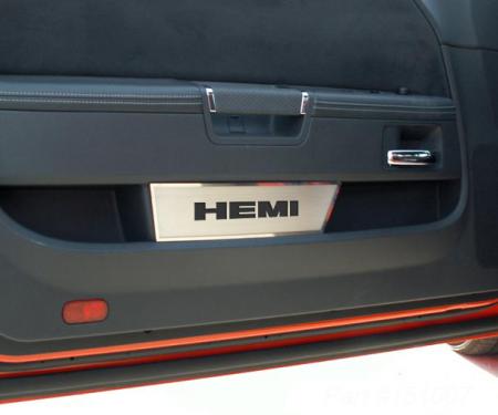 American Car Craft 2008-2020 Dodge Challenger Door Badge Plate Satin "HEMI" 151007