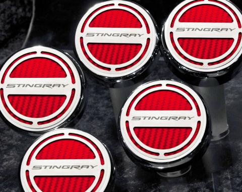 2014-2019 Z06/Z51/C7 Corvette - STINGRAY Script Fluid Cap Covers 5Pc Set - CHOOSE COLOR 053019