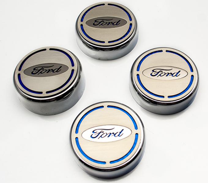 2015-2017 Ford Mustang - Ford Oval Engine Fluid Cap Cover Set 4Pc - Choose Color 173005