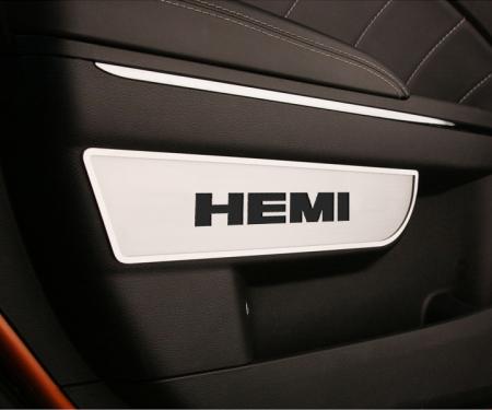 American Car Craft Door Badges "Hemi" Front Satin 2pc 331007