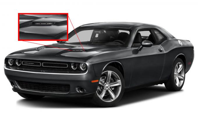 American Car Craft 2015-2017 Dodge Challenger Hood Vent Grilles Factory Overlay Style 2pc 152056
