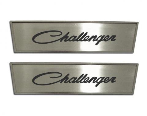 American Car Craft 2008-2020 Dodge Challenger Door Badge Plate Satin "Challenger Classic Script" Laser Etched 151032