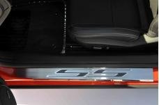 2010-2015 Camaro - Outer Door Sills with 'SS' Inlay 2Pc - Stainless Steel, Choose Color Inlay 101003