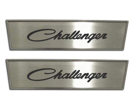 American Car Craft 2008-2020 Dodge Challenger Door Badge Plate Satin "Challenger Classic Script" Laser Etched 151032