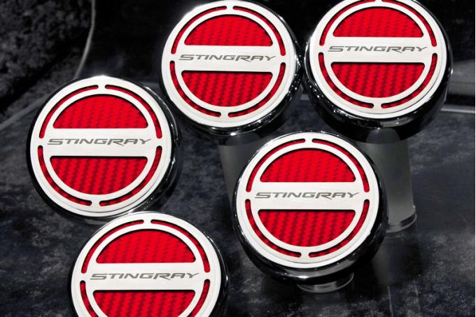 2014-2019 Z06/Z51/C7 Corvette - STINGRAY Script Fluid Cap Covers 5Pc Set - CHOOSE COLOR 053019