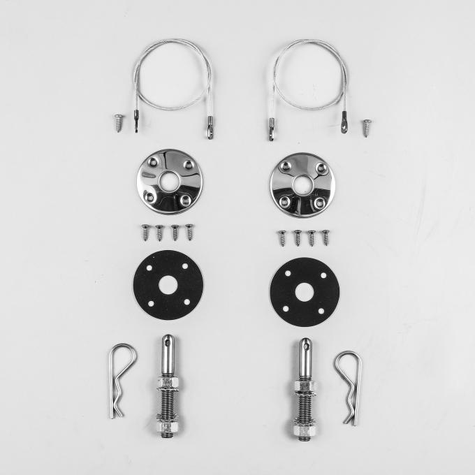 Detroit Muscle Technologies Mopar A Body 70-76 Dart, E Body 70-74 Challenger Hood Pin Set with 18" Lanyards GEN6876HP01-18