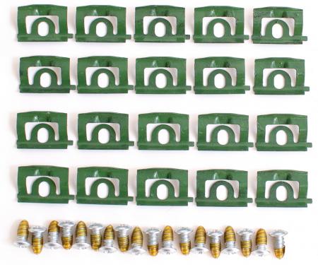 AMK Products Inc Back Glass Molding Clips & Screw Set, 68-69 Plymouth Barracuda Notchback H-C-8024