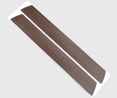 Detroit Muscle Technologies Mopar E Body 71-74 Challenger Door Insert Overlay - WALNUT Woodgrain ECH7174OL50-WALNUT