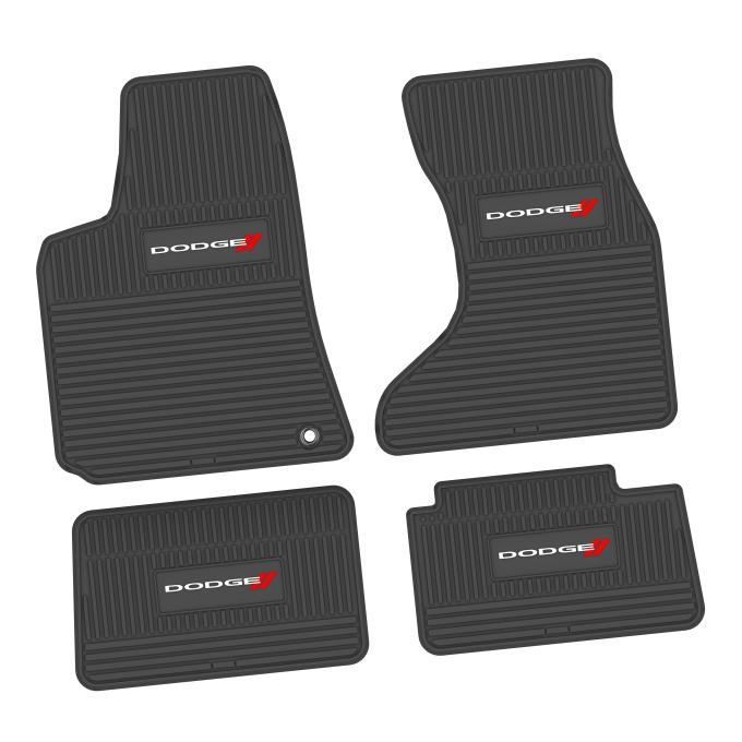 FlexTread 06-10 Dodge Charger AWD Floor Mats (4pc) w/ Dodge Logo - Black / NGCV59043