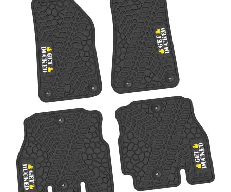 FlexTread 18-24 Jeep Wrangler JLU 4Dr Floor Mats (4pc) w/ Get Ducked Logo NGTT07054