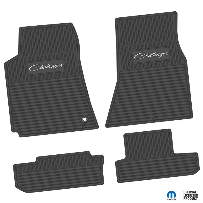 FlexTread 08-10 Dodge Challenger RWD Floor Mats (4pc) w/ Challenger Script Logo - Black / NGCV57028