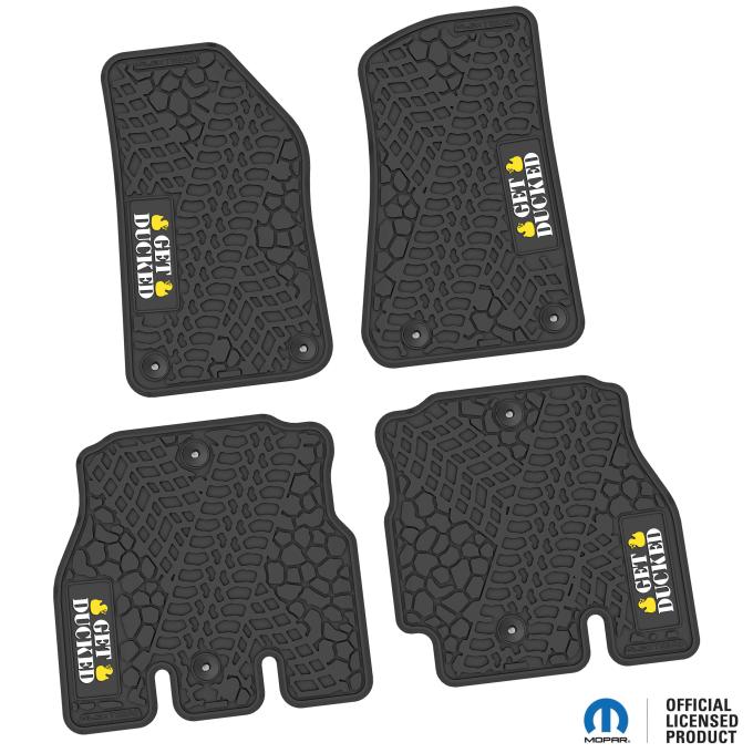 FlexTread 18-24 Jeep Wrangler JLU 4Dr Floor Mats (4pc) w/ Get Ducked Logo NGTT07054
