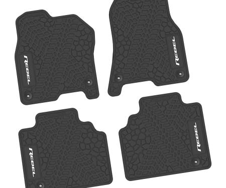 FlexTread 19-24 RAM 1500 Quad Cab Floor Mats w/ Rebel Logo (4pc) *WILL NOT FIT 19-24 1500 CLASSIC STYLE CABS NGTT18017