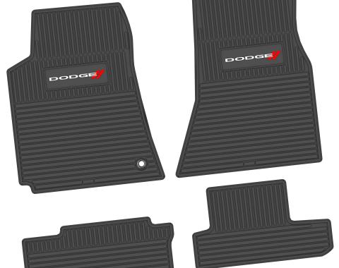 FlexTread 08-10 Dodge Challenger RWD Floor Mats (4pc) w/ Dodge Logo - Black / NGCV57043