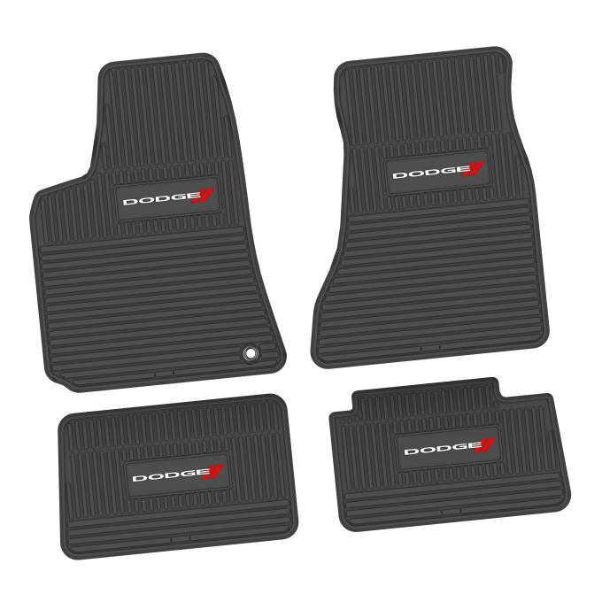 FlexTread 06-10 Dodge Charger RWD Floor Mats (4pc) w/ Dodge Logo - Black / NGCV58043