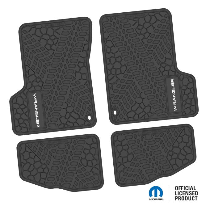 FlexTread 97-06 Jeep Wrangler TJ & LJ Floor Mats (4pc) w/ Wrangler Logo NGTT44046