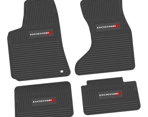 FlexTread 06-10 Dodge Charger AWD Floor Mats (4pc) w/ Dodge Logo - Black / NGCV59043