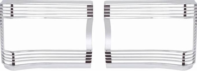 AMD Tail Lamp Bezels with Silver Inners, LH/RH Pair, 67 GTX Satellite K-MB1986