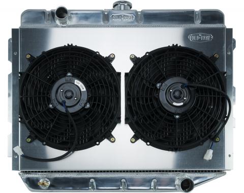 Cold Case Radiators 66-74 A,B,C,E Body AC Aluminum Performance Radiator And 12 Inch Dual Fan Kit MT 17x26 Inch MOP750K