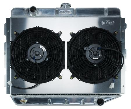 Cold Case Radiators 66-74 A,B,C,E Body AC Aluminum Performance Radiator And 12 Inch Dual Fan Kit MT 17x26 Inch MOP750K