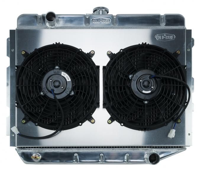Cold Case Radiators 66-74 A,B,C,E Body AC Aluminum Performance Radiator And 12 Inch Dual Fan Kit MT 17x26 Inch MOP750K