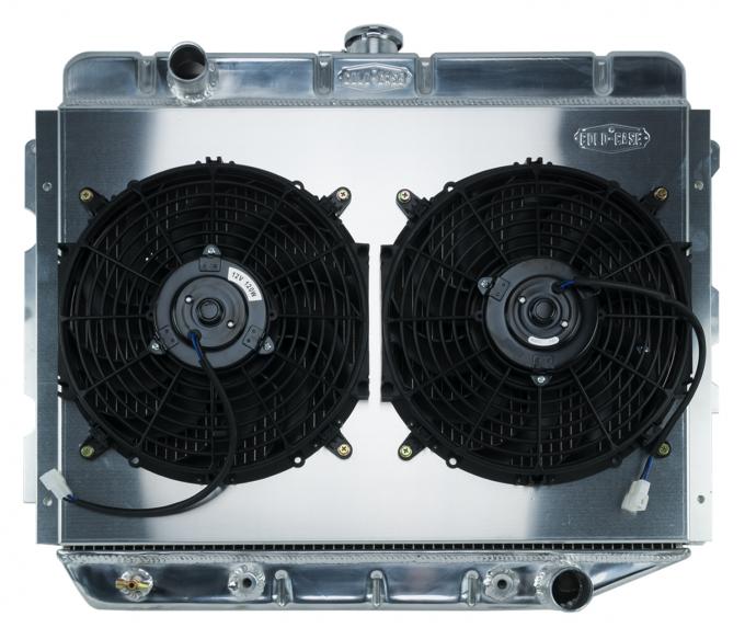 Cold Case Radiators 66-74 A,B,C,E Body AC Aluminum Performance Radiator And 12 Inch Dual Fan Kit AT 17x26 Inch MOP750AK