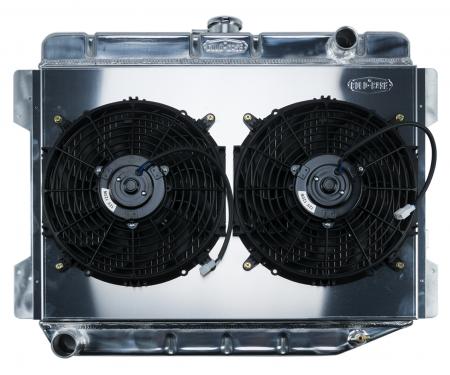 Cold Case Radiators 70-74 E Body Challenger Aluminum Performance Radiator And 12 Inch Dual Fan Kit MT 17x26 Inch MOP754K