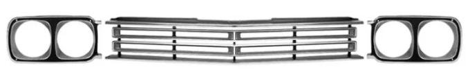 AMD Grille Set, Center & Headlamp Bezels, 69 Road Runner K-MB2169