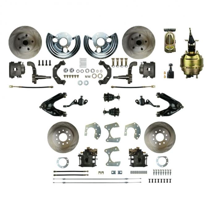 Right Stuff 1960-76 Mopar A-Body, 8" Booster, 4-Wheel Power Disc Brake Conversion Kit MDC46DC