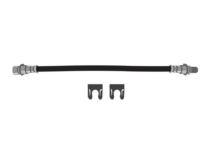 Right Stuff 1965-69 Mopar A-Body W/9" Drum, Braided Stainless Steel Front Brake Flex Hose FH91S