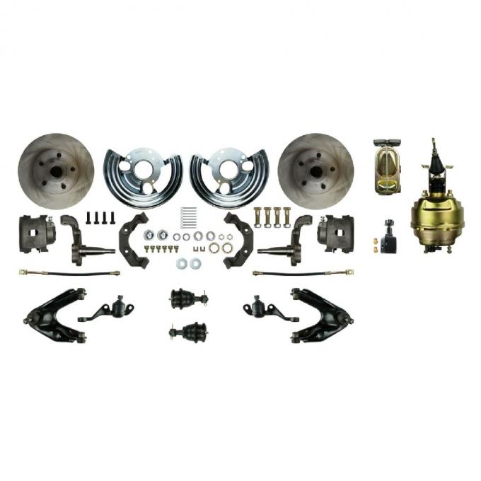 Right Stuff 1960-76 Mopar B/E-Body, 8" Dual Booster, Front Power Disc Brake Conversion Kit MDC66DC
