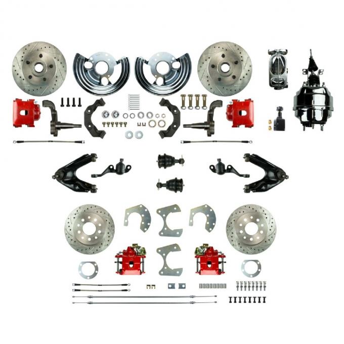 Right Stuff 1960-76 Mopar A-Body, 8" Booster, 4-Wheel Power Disc Brake Conversion Kit MDC46DCZX