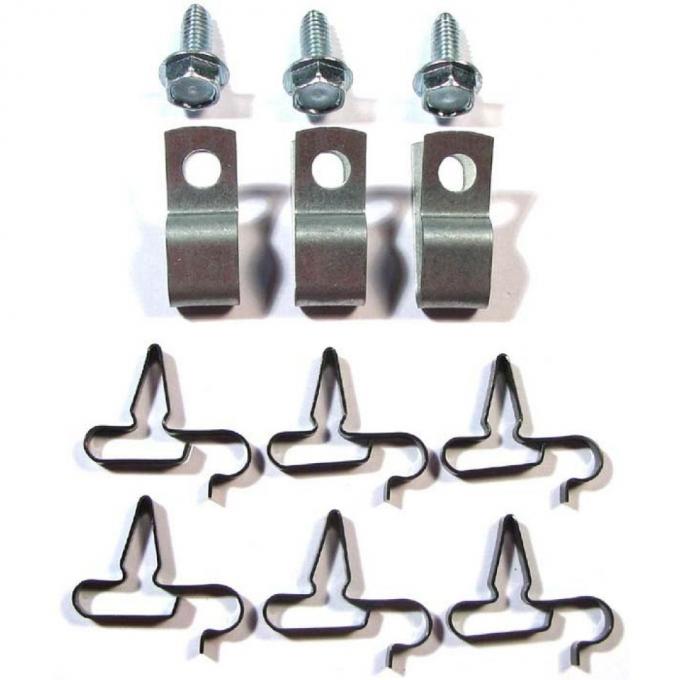 Right Stuff 1971-74 Mopar B-Body, 3/8 x 5/16, 11-Piece Fuel Line Clip Set BCS017