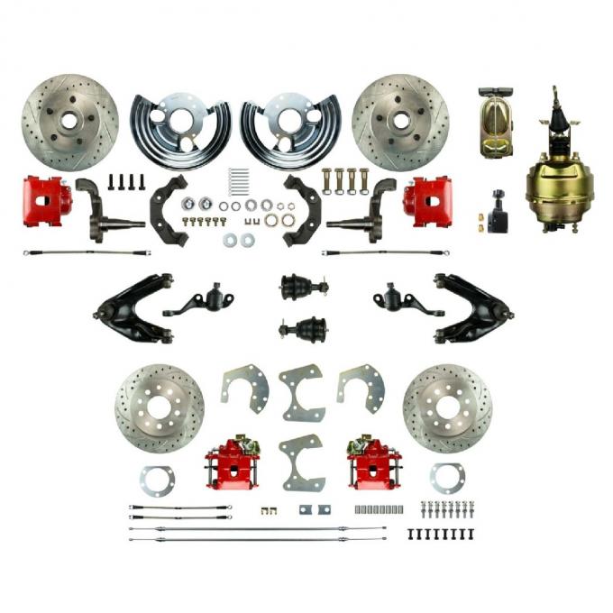 Right Stuff 1960-76 Mopar A-Body, 8" Booster, 4-Wheel Power Disc Brake Conversion Kit MDC46DCZ