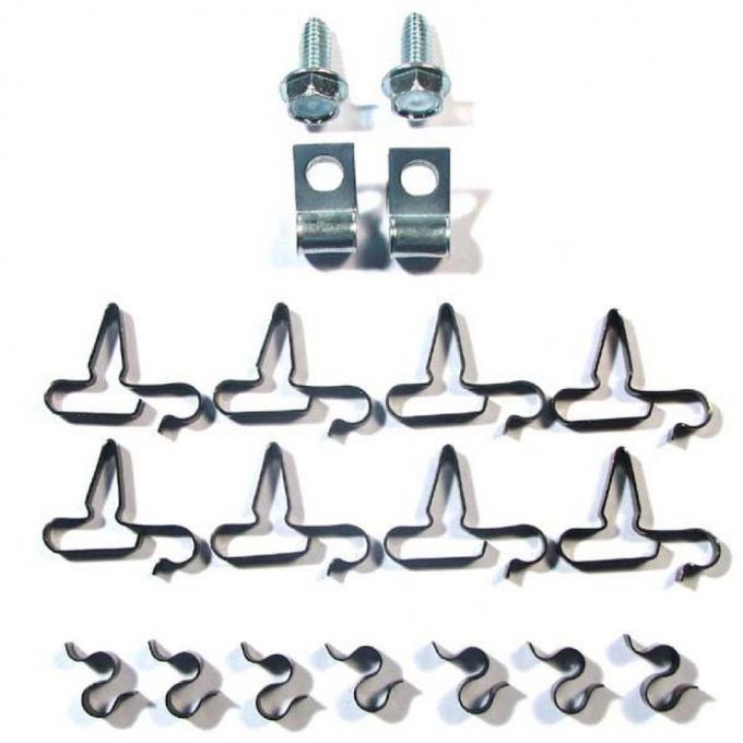 Right Stuff 1968-70 Mopar B-Body, 5/16 x 1/4 19-Piece Fuel Line Clip Set BCS010