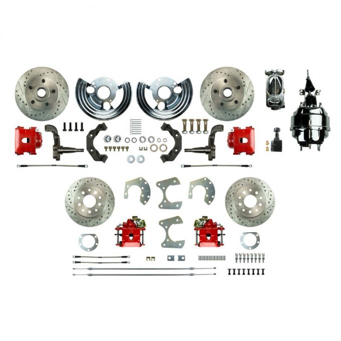 Right Stuff 1962-72 Mopar B/E-Body, 8" Booster, 4-Wheel Power Disc Brake Conversion Kit MDC42DCZX