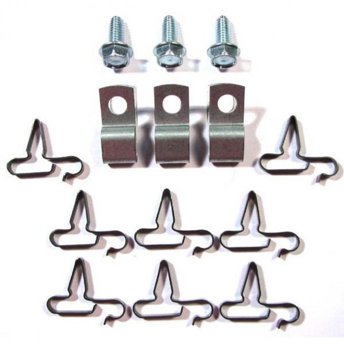 Right Stuff 1970 Mopar B-Body, 5/16 x 5/16, 14-Piece Fuel Line Cilp Set (CA Emmisions Only) BCS014