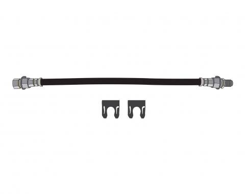 Right Stuff 1965-69 Mopar A-Body W/9" Drum, Braided Stainless Steel Front Brake Flex Hose FH91S