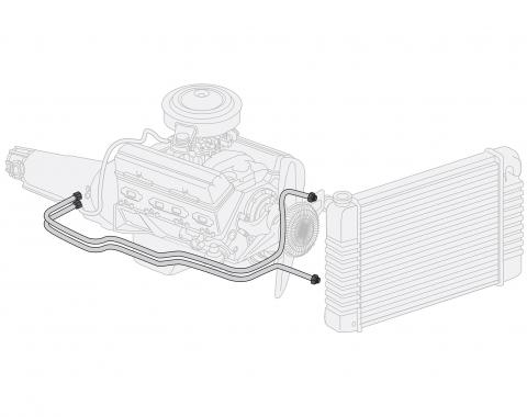 Right Stuff 1967-72 Mopar A-Body, Pre-Bent OE Steel Transmission Cooler Line YTC7204S