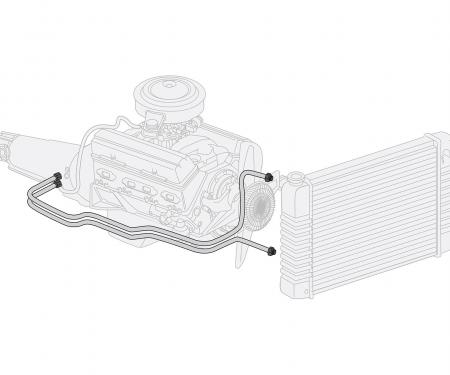 Right Stuff 1970-71 Mopar E-Body W/Hemi, Pre-Bent Stainless Steel Trans Cooler Line ETC7003S