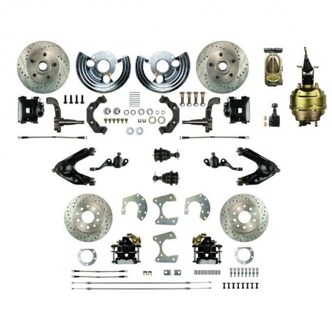 Right Stuff 1960-76 Mopar A-Body, 8" Booster, 4-Wheel Power Disc Brake Conversion Kit MDC46DCS